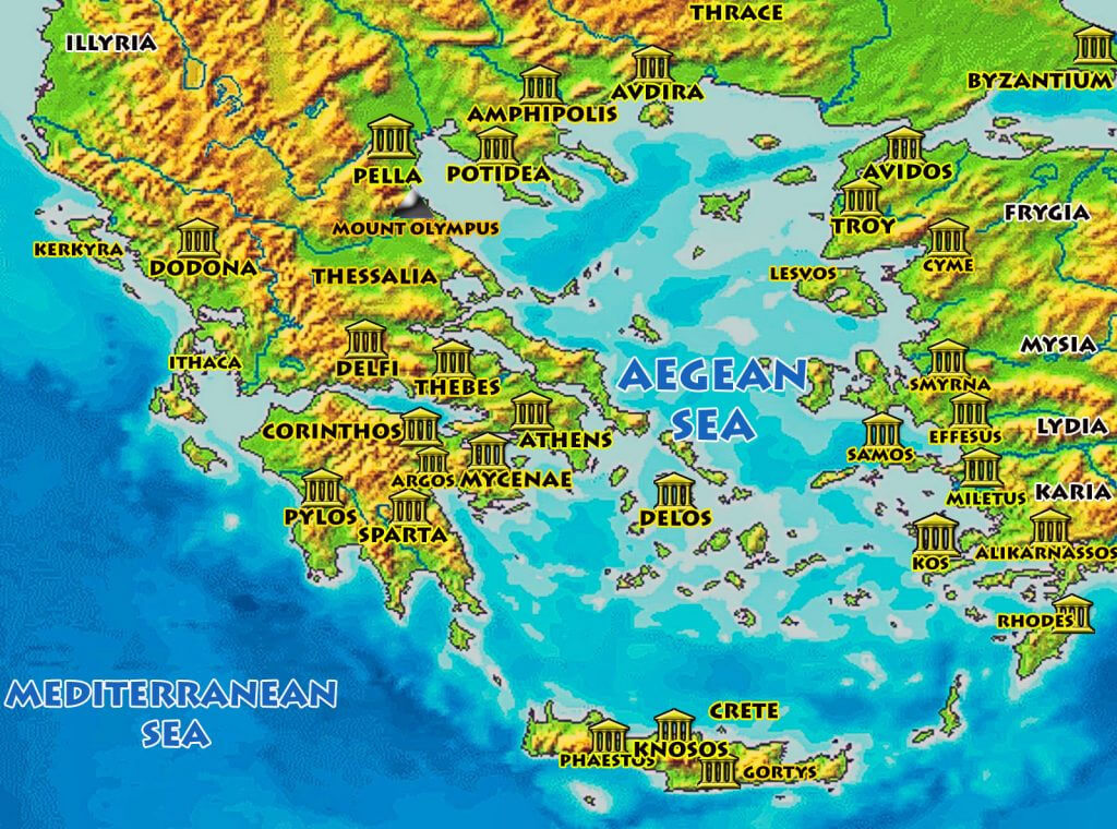 Greece Turkey Ancient Cities Map