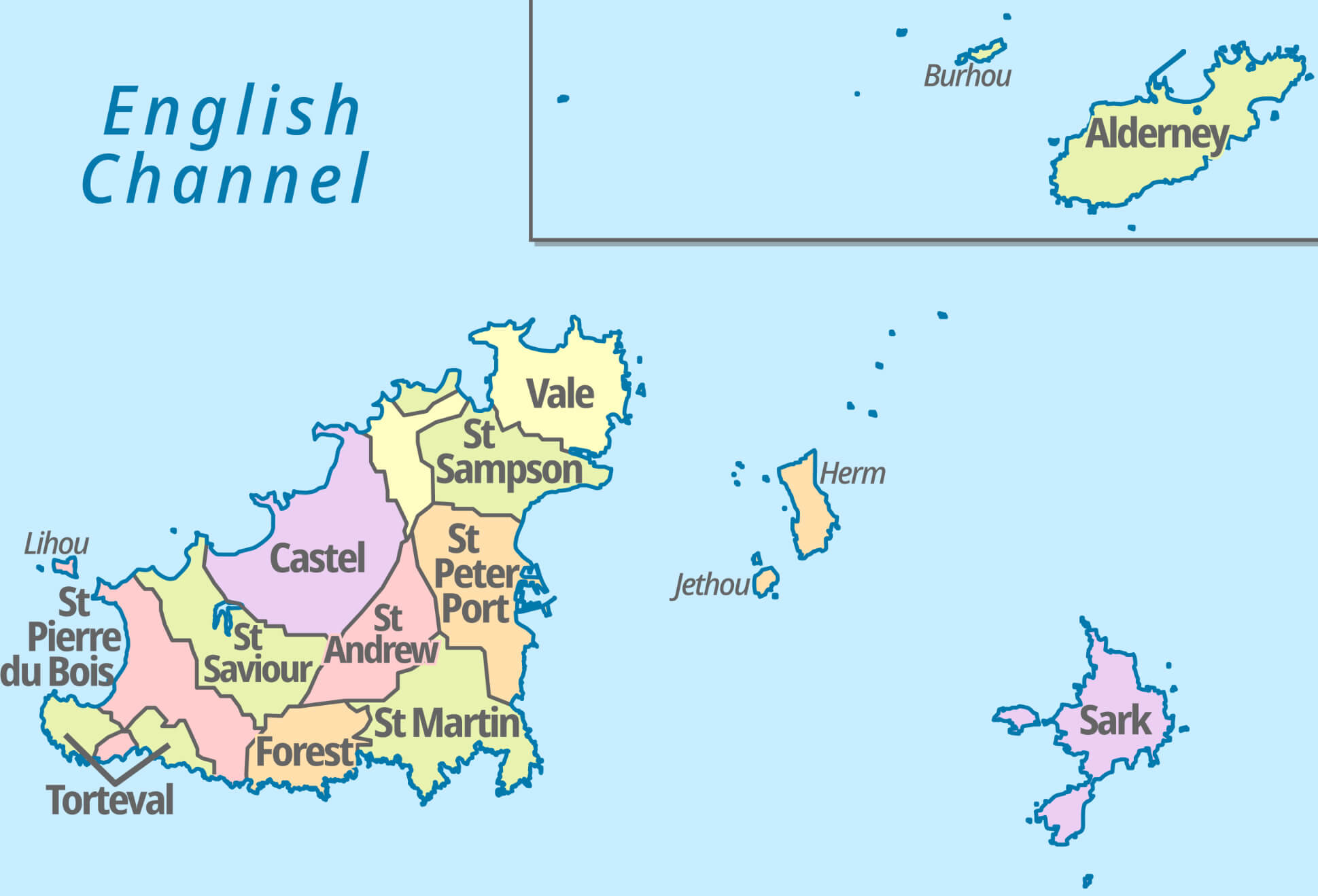 Guernsey Satellite Map