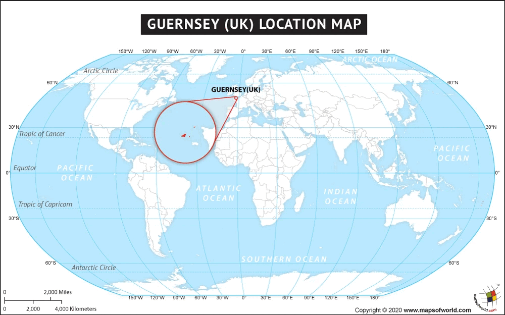 where is guernsey on the world