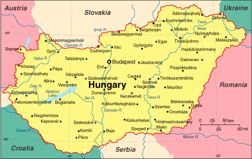 Hungary Cities Map