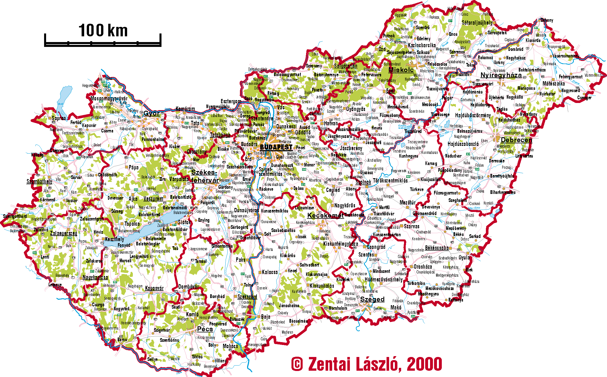 Hungary Road Maps