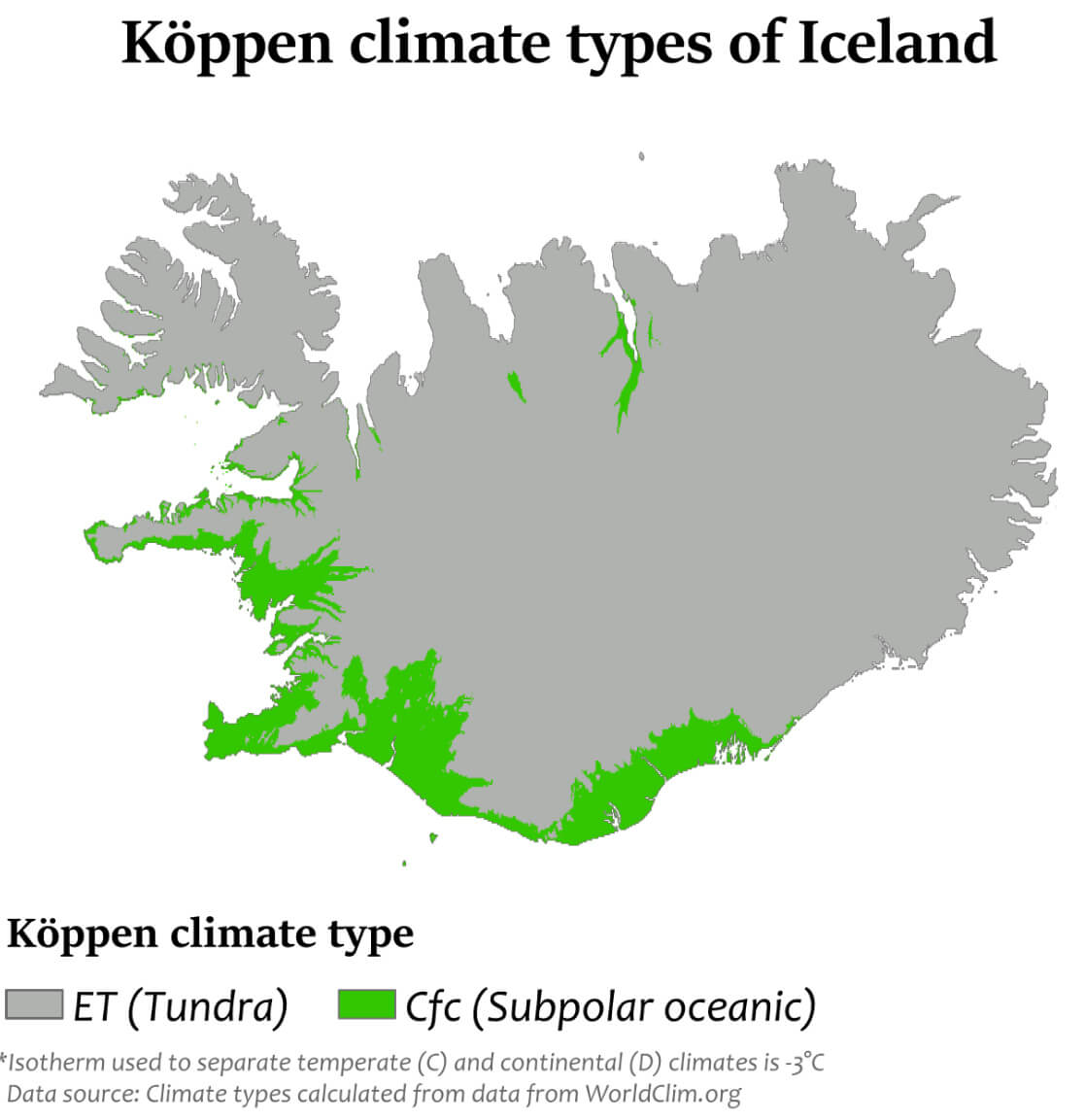 Iceland Climate Map