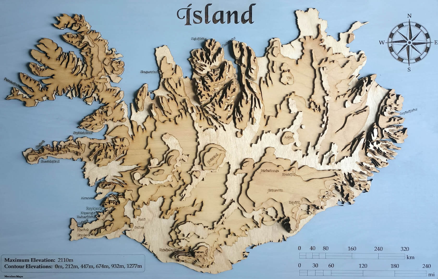 Iceland Elevation Map