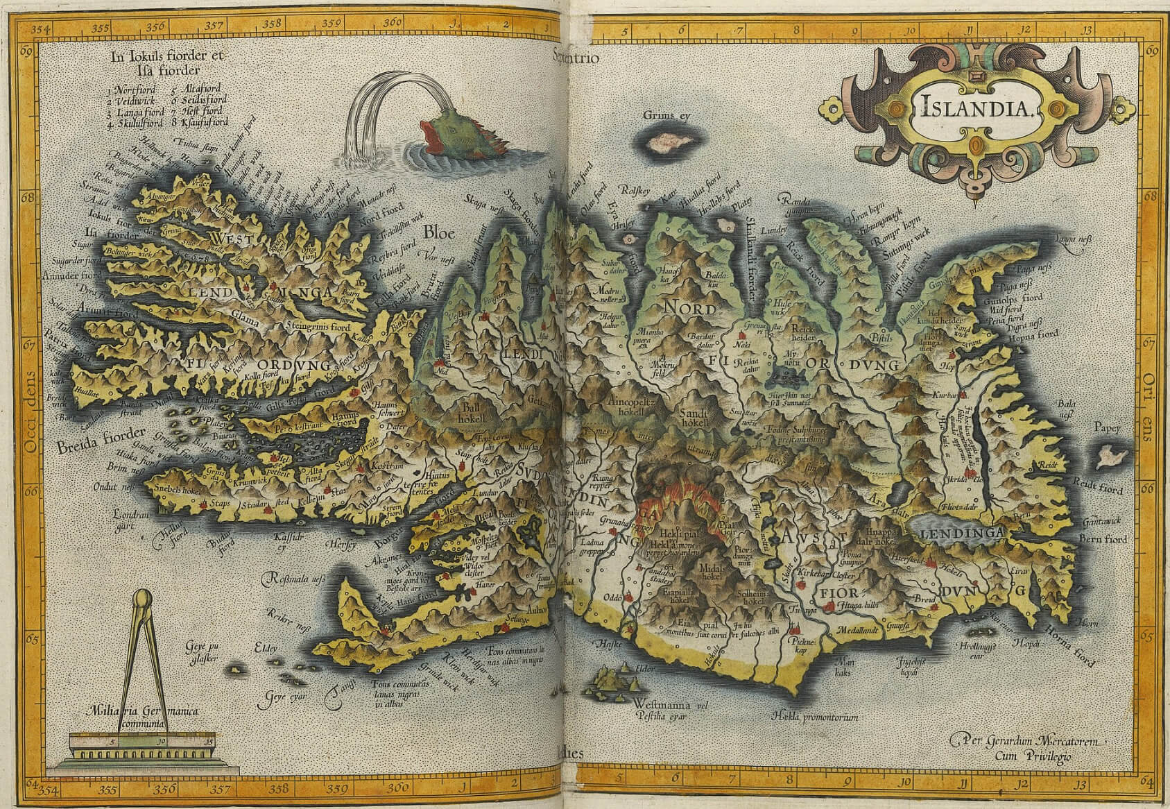 Iceland Historical Map in 17th Century