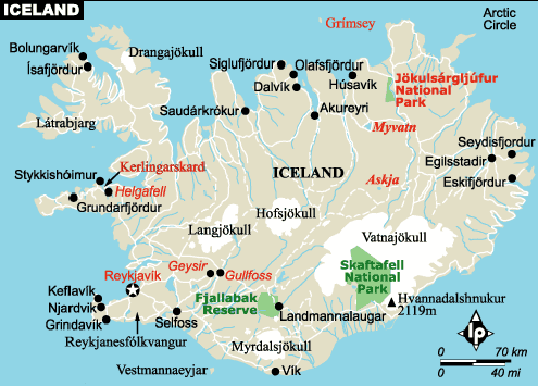 Iceland Politican Map