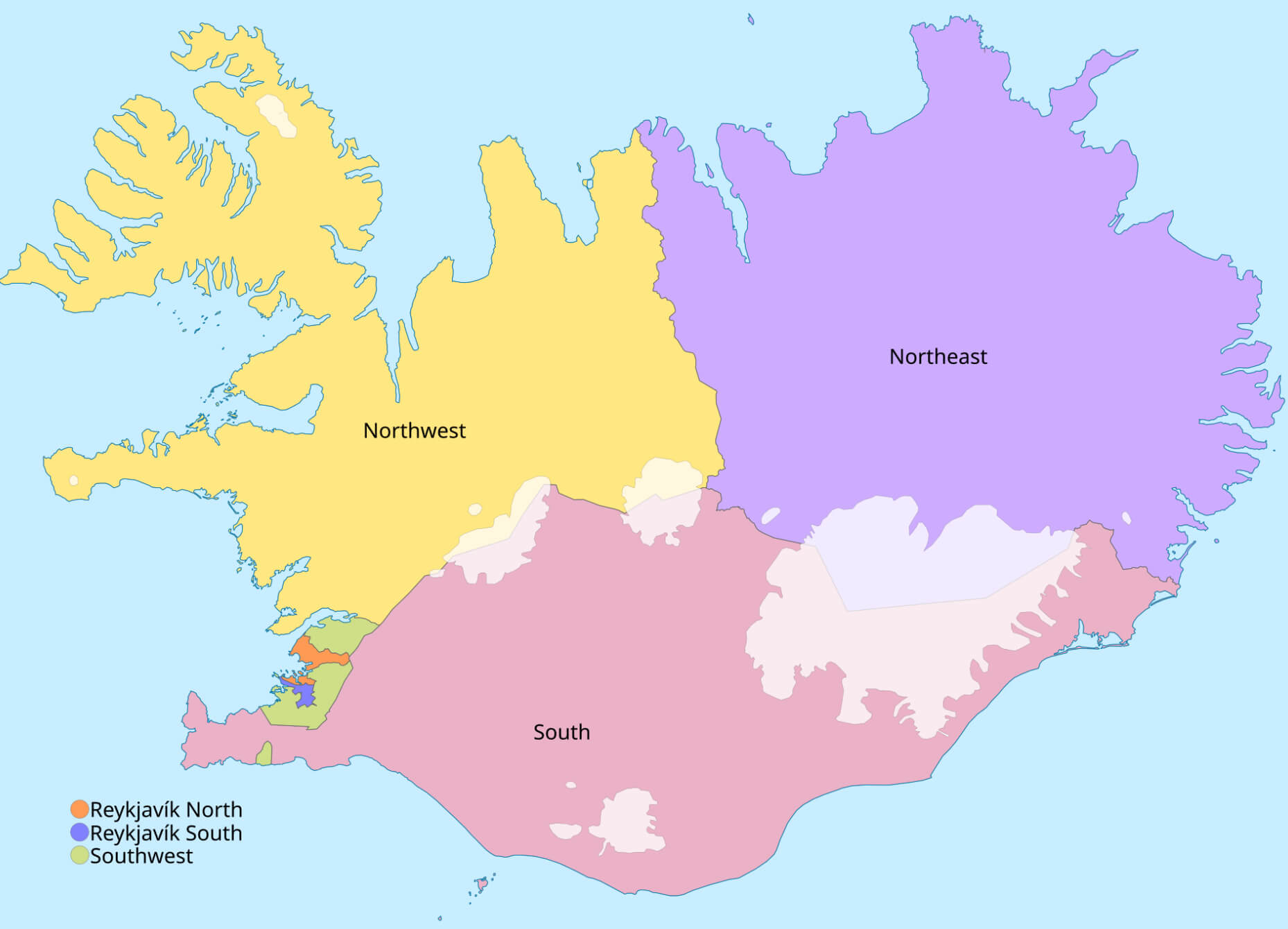 Iceland Regions Map