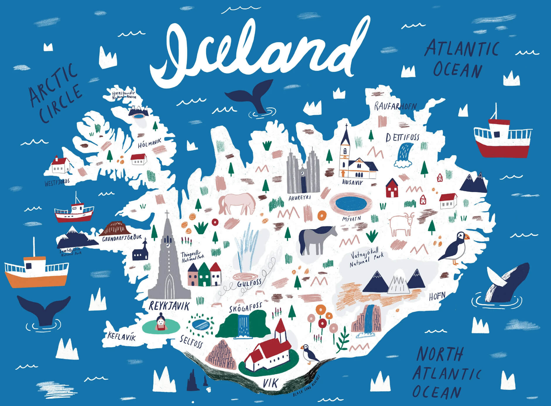 Iceland Tourism Map