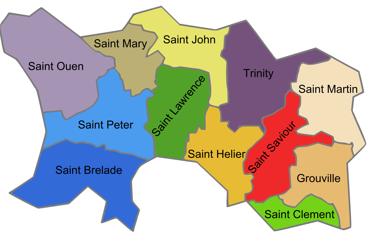 Map of Parishes of Jersey