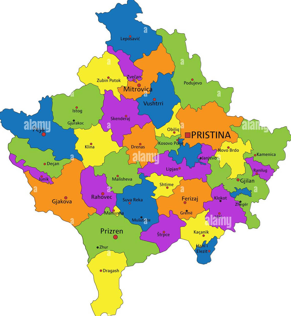 Kosovo Provinces Map