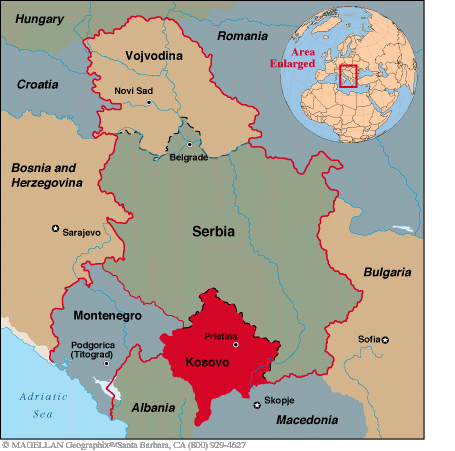 Kosovo Regions Map