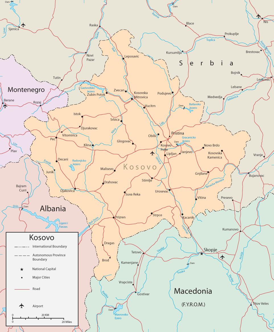 Map of Kosovo