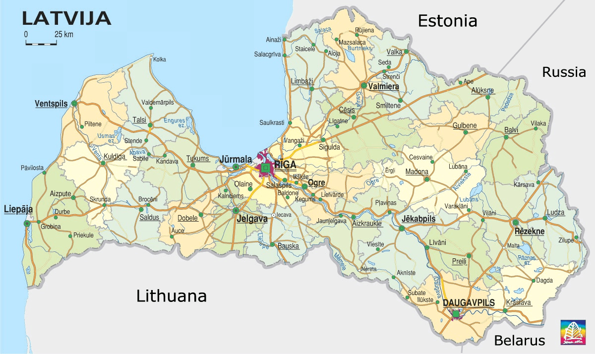 Latvia Road Map