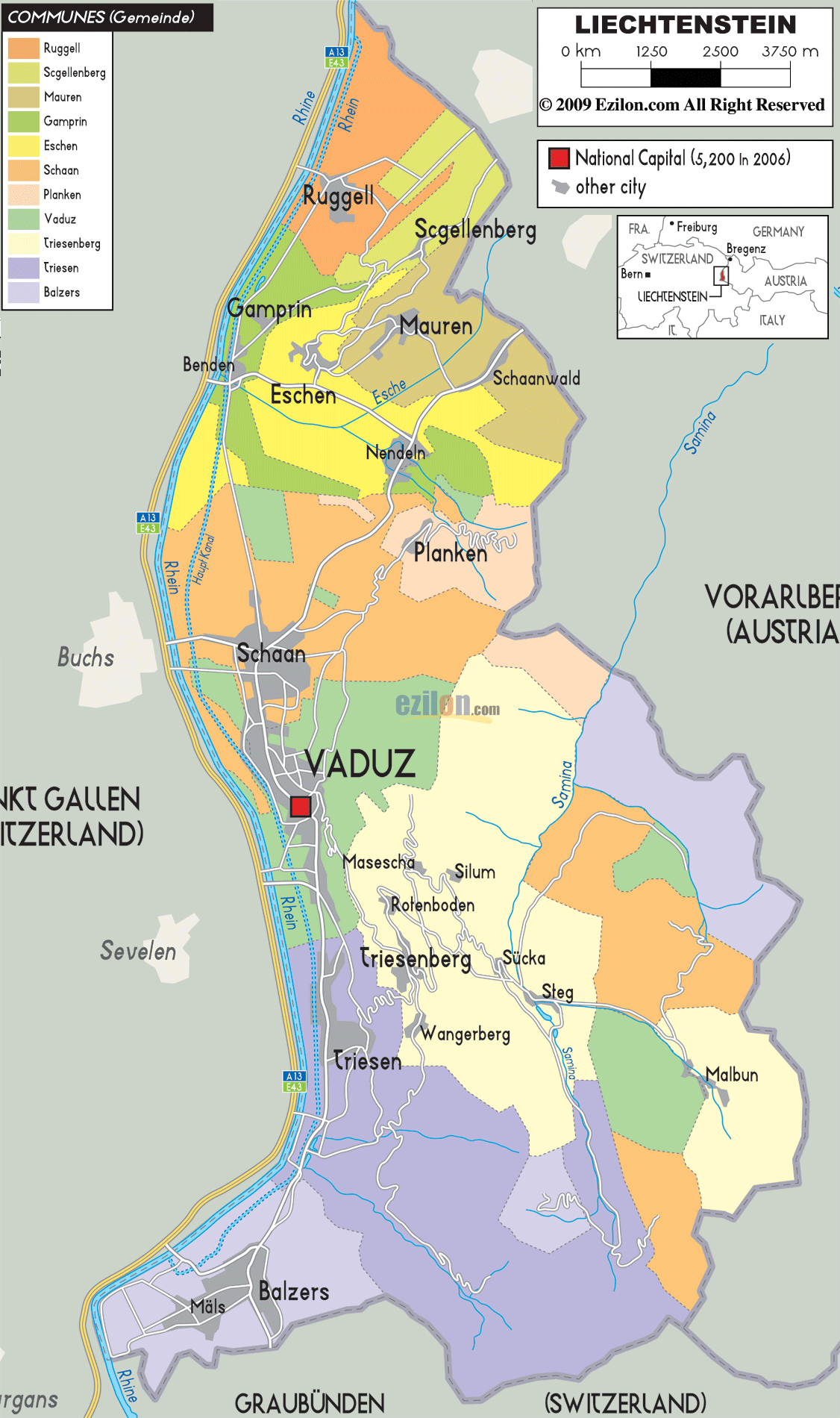 Liechtenstein Political Map