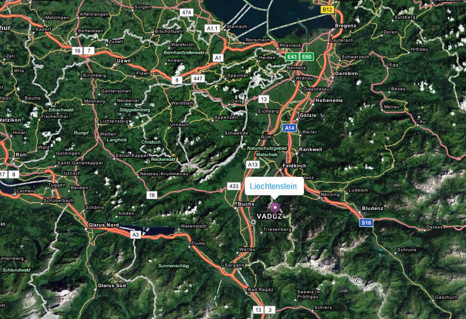 Liechtenstein satellite map