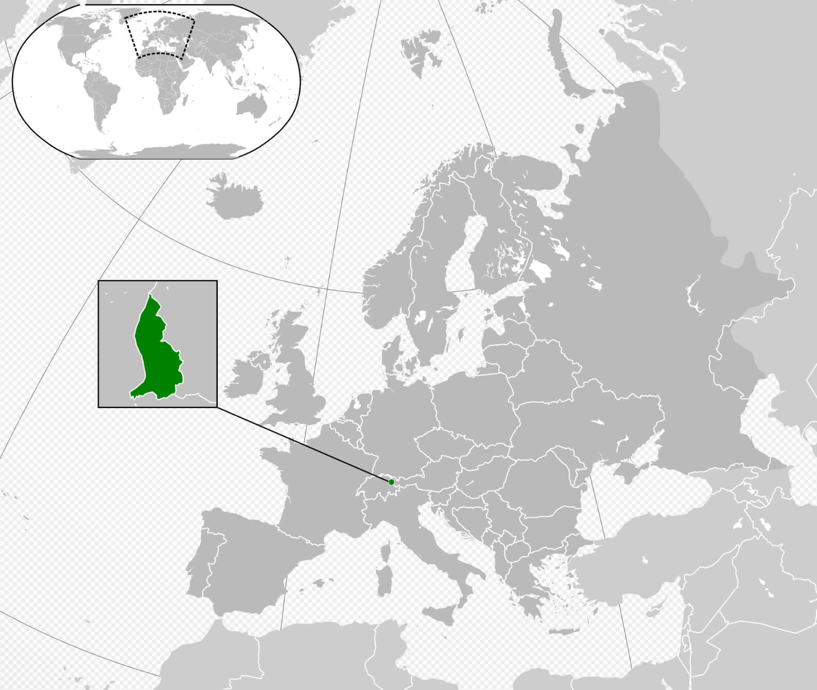 Where is located Liechtenstein on the World Map