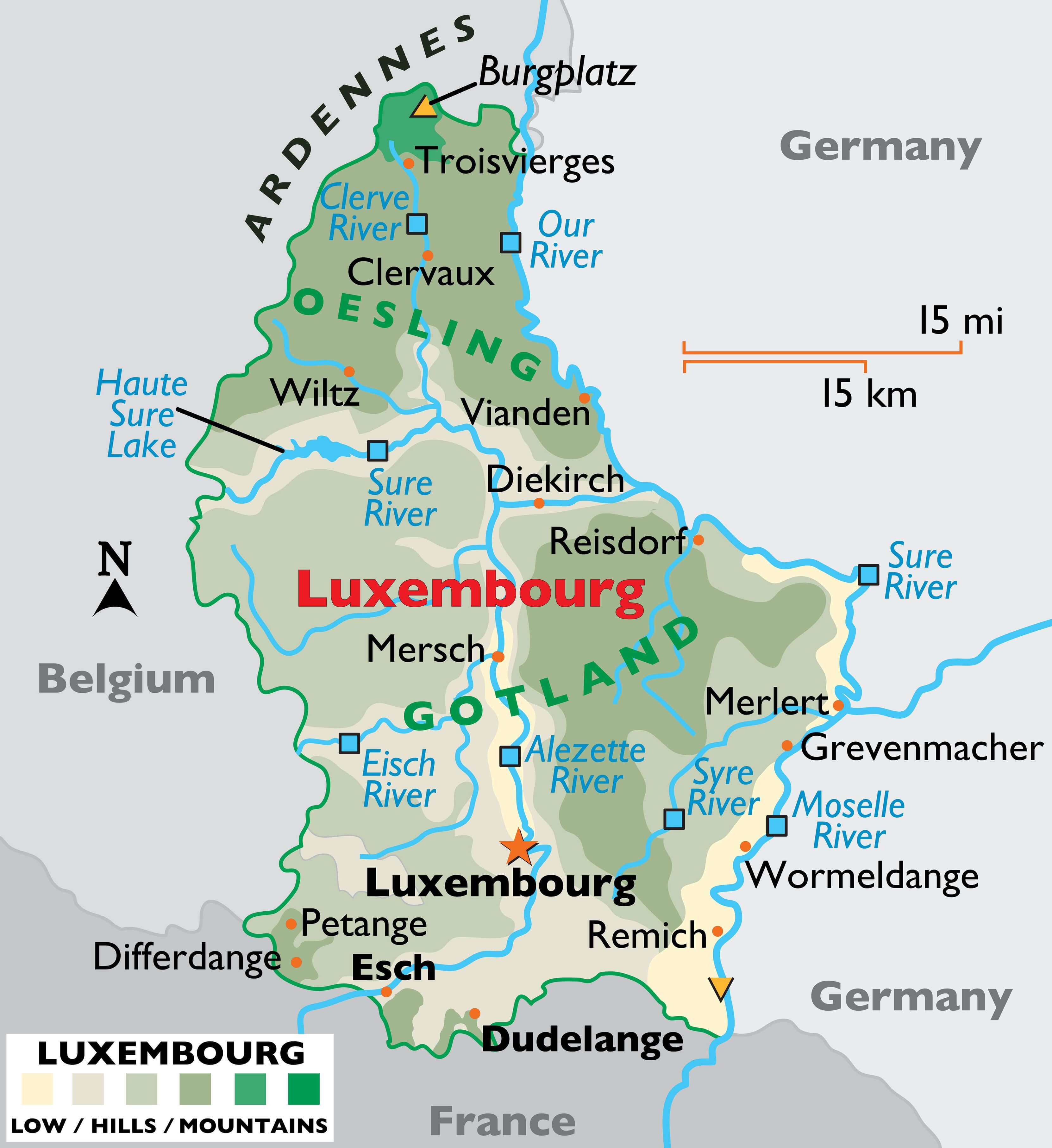 Luxembourg Administrative Map