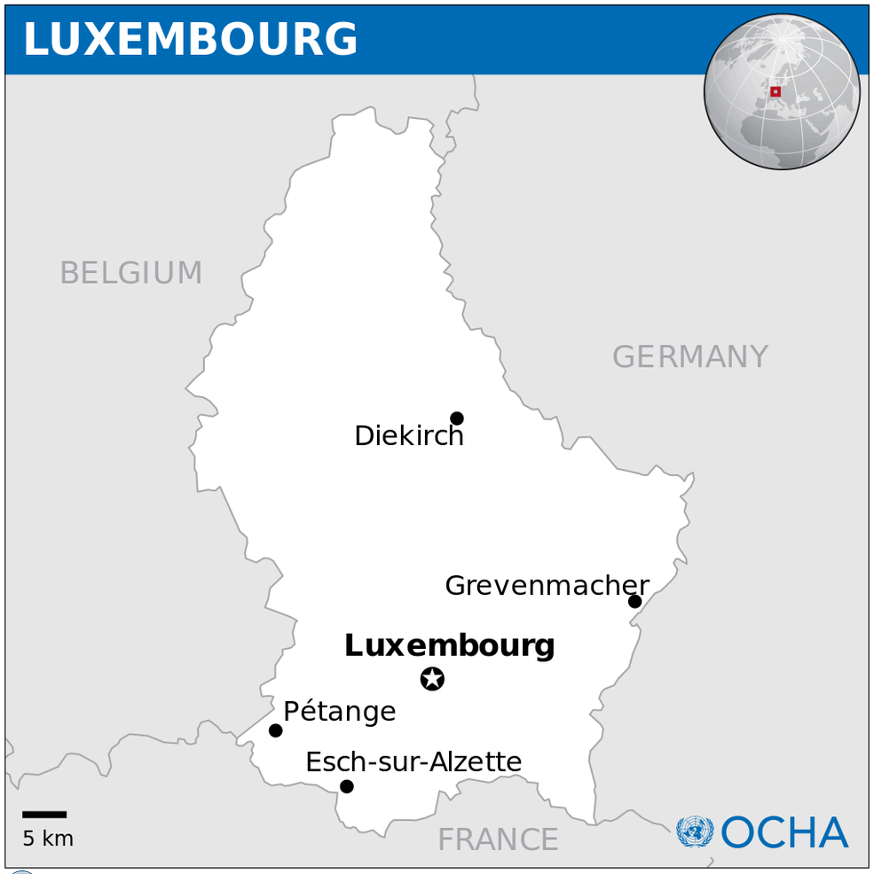 Luxembourg Location Map