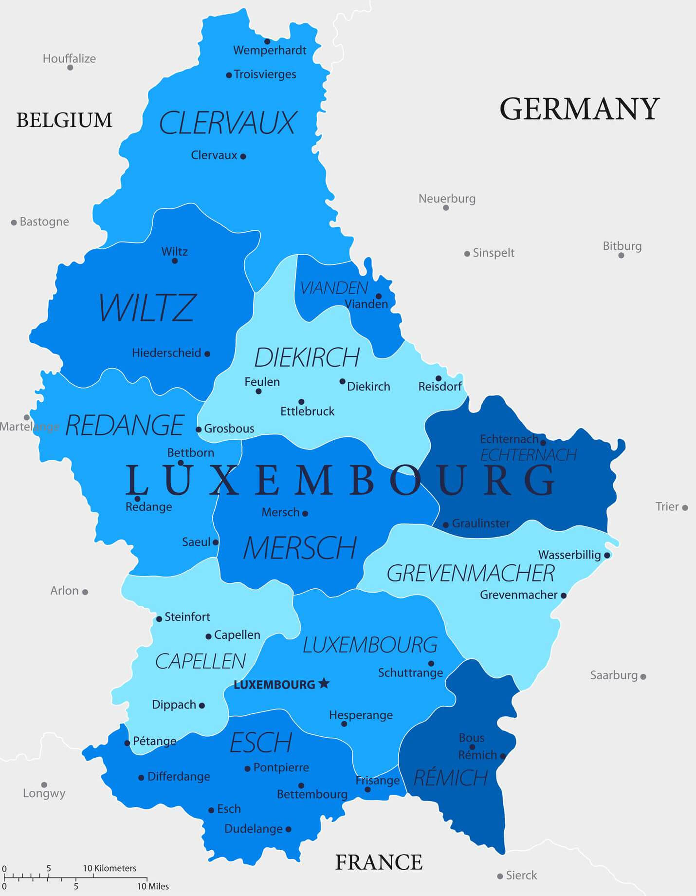 Luxembourg Provinces Map