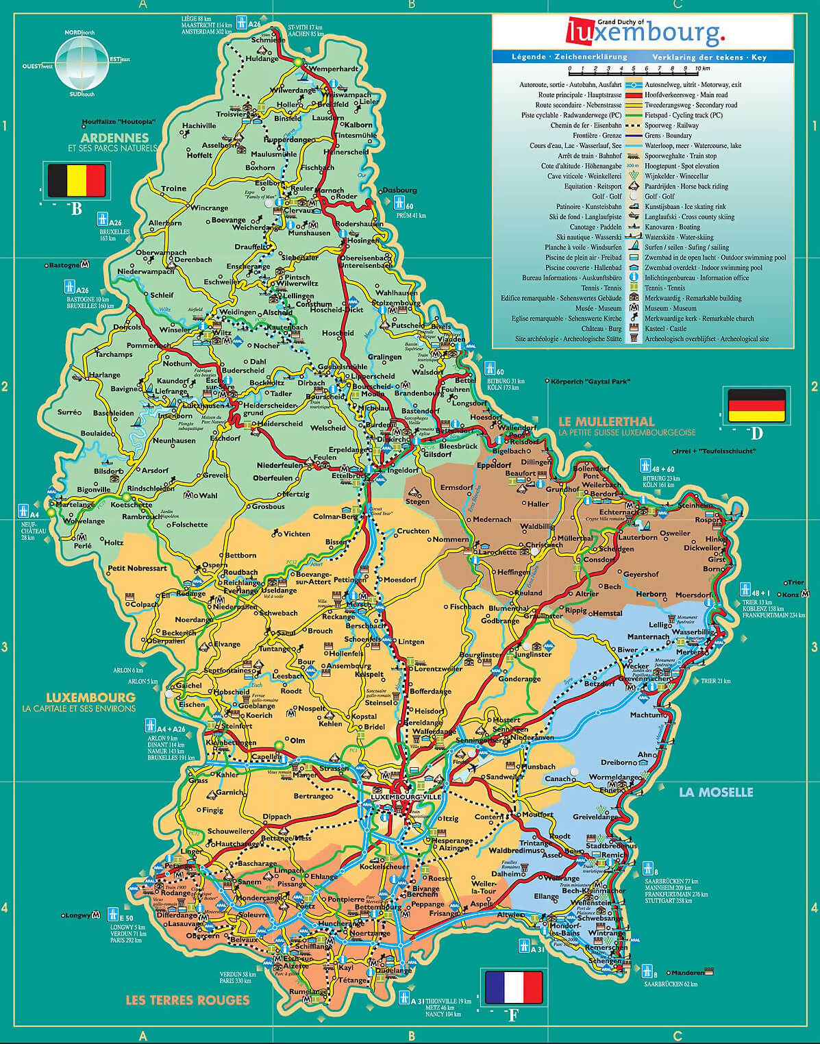 Luxembourg Roads Map