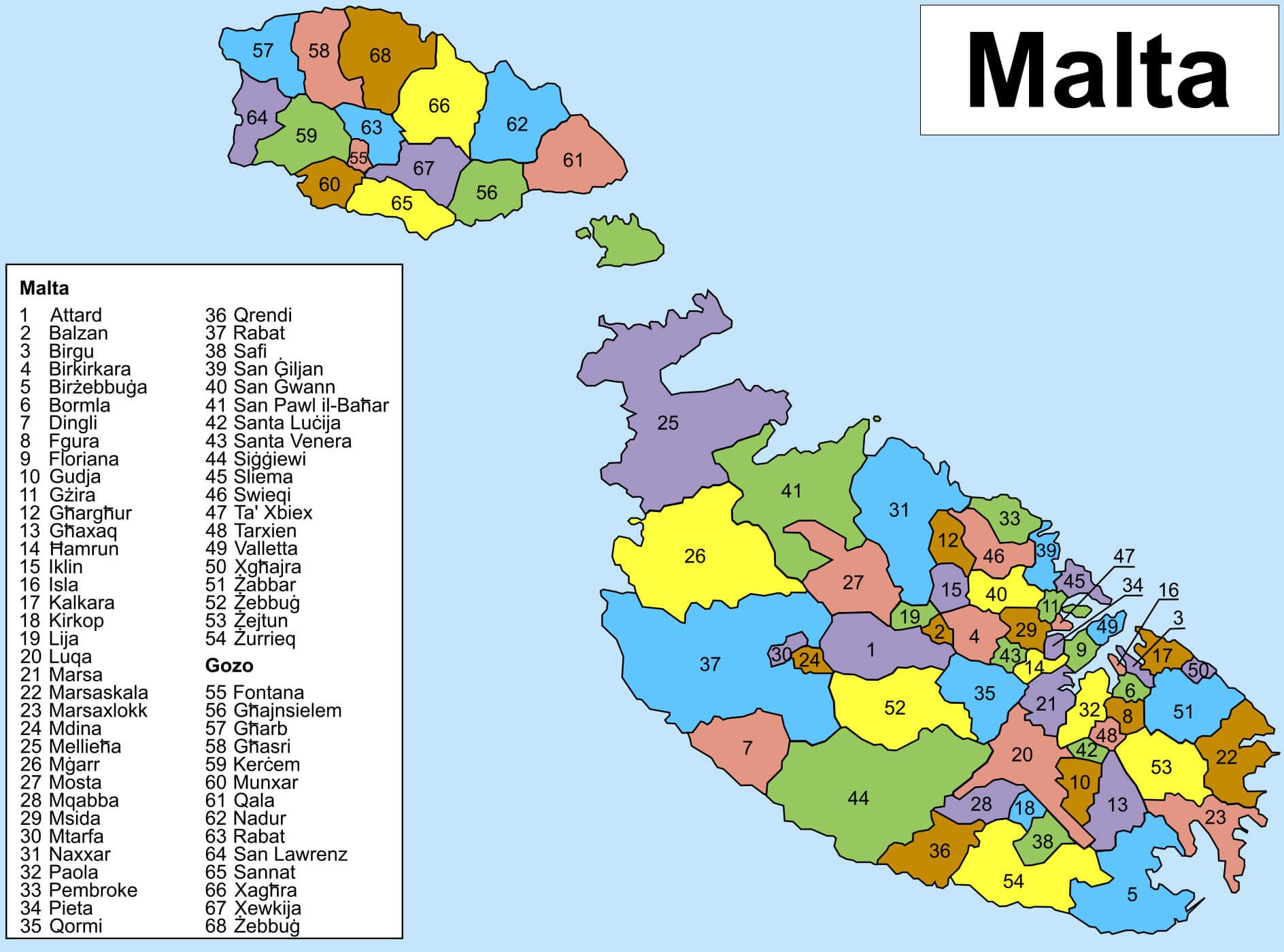 Malta Administrative Map