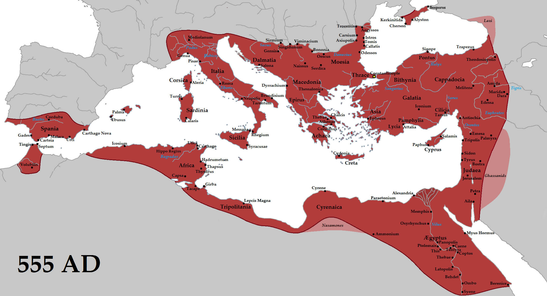 Malta Byzantine Map in 555