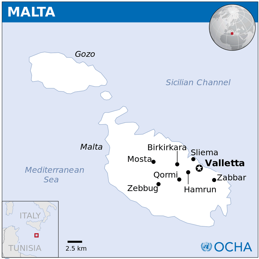 Malta Location Map