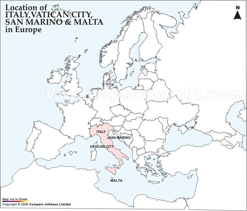 Malta Map Italy Europe