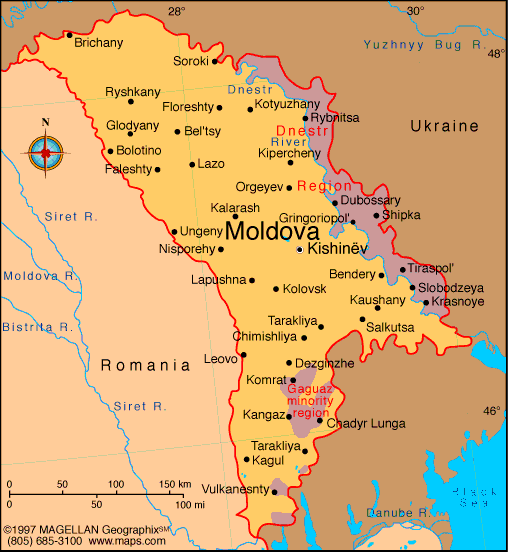 Moldova Cities Map