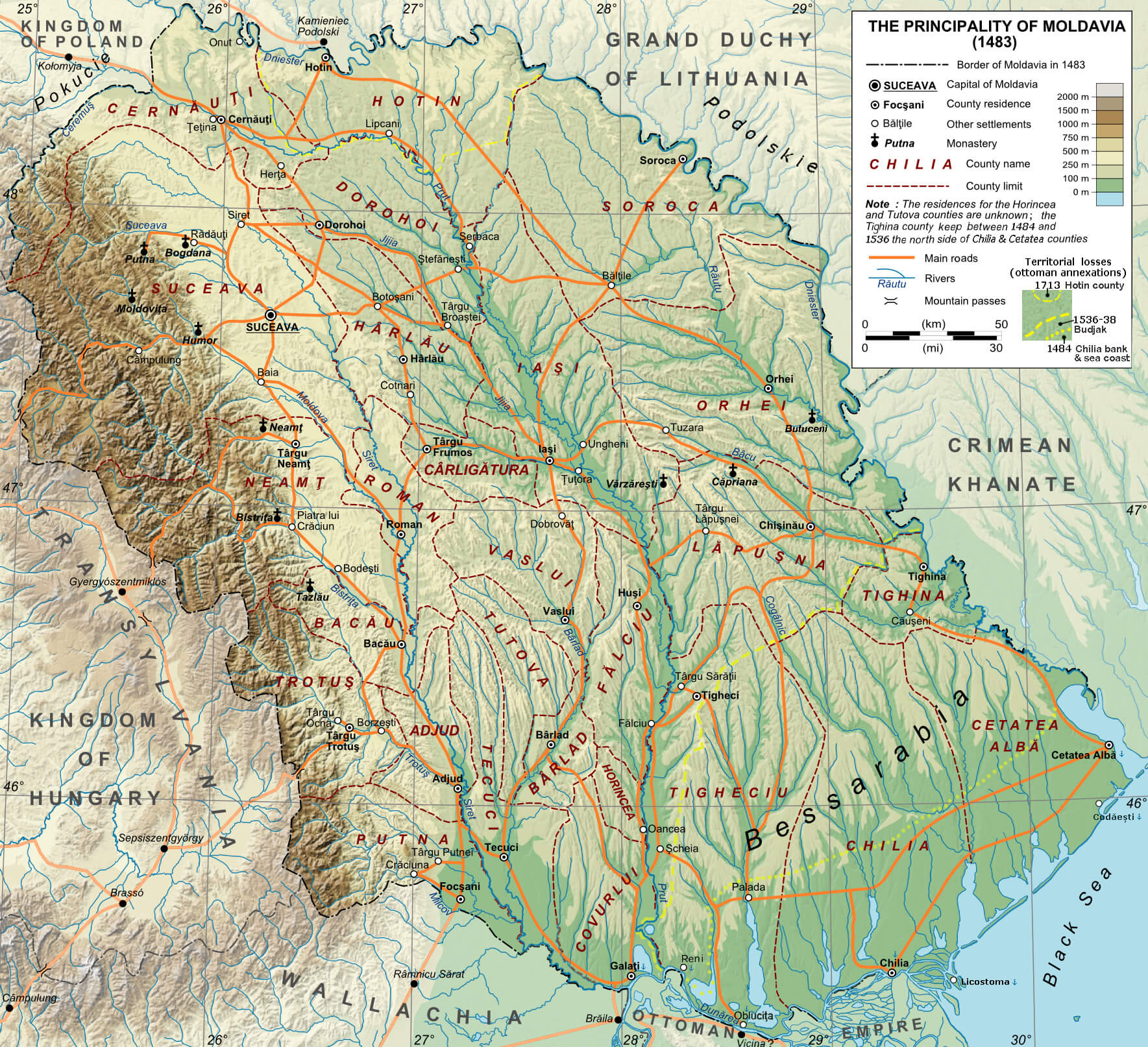 Moldova History Map in 1483