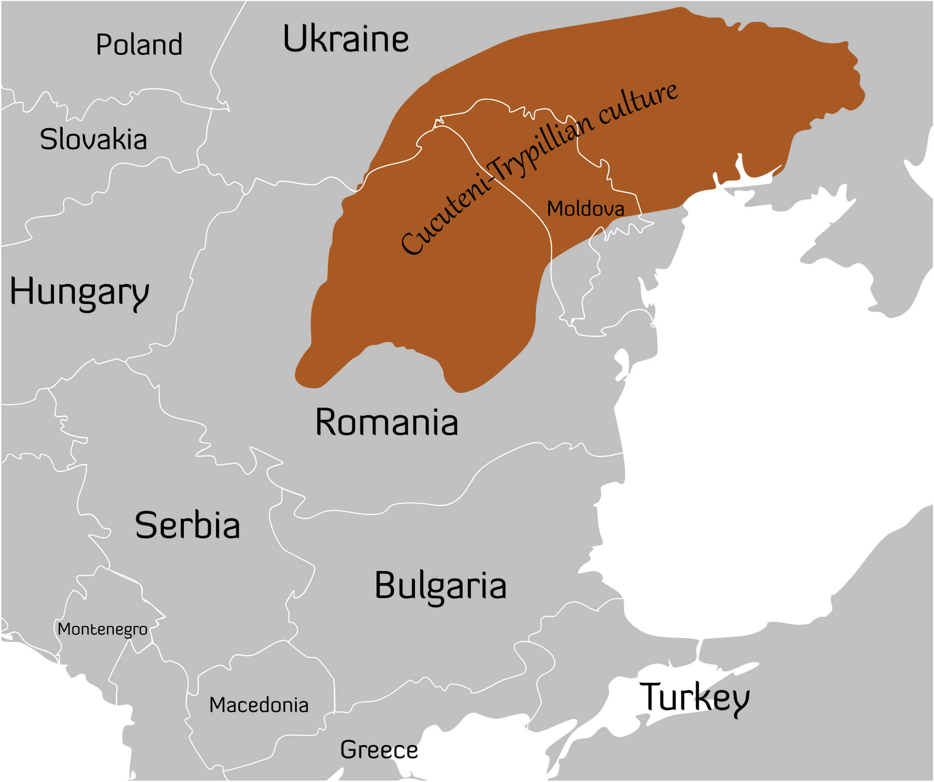 Moldova Map Cucuteni Trypillia in 4000 BC