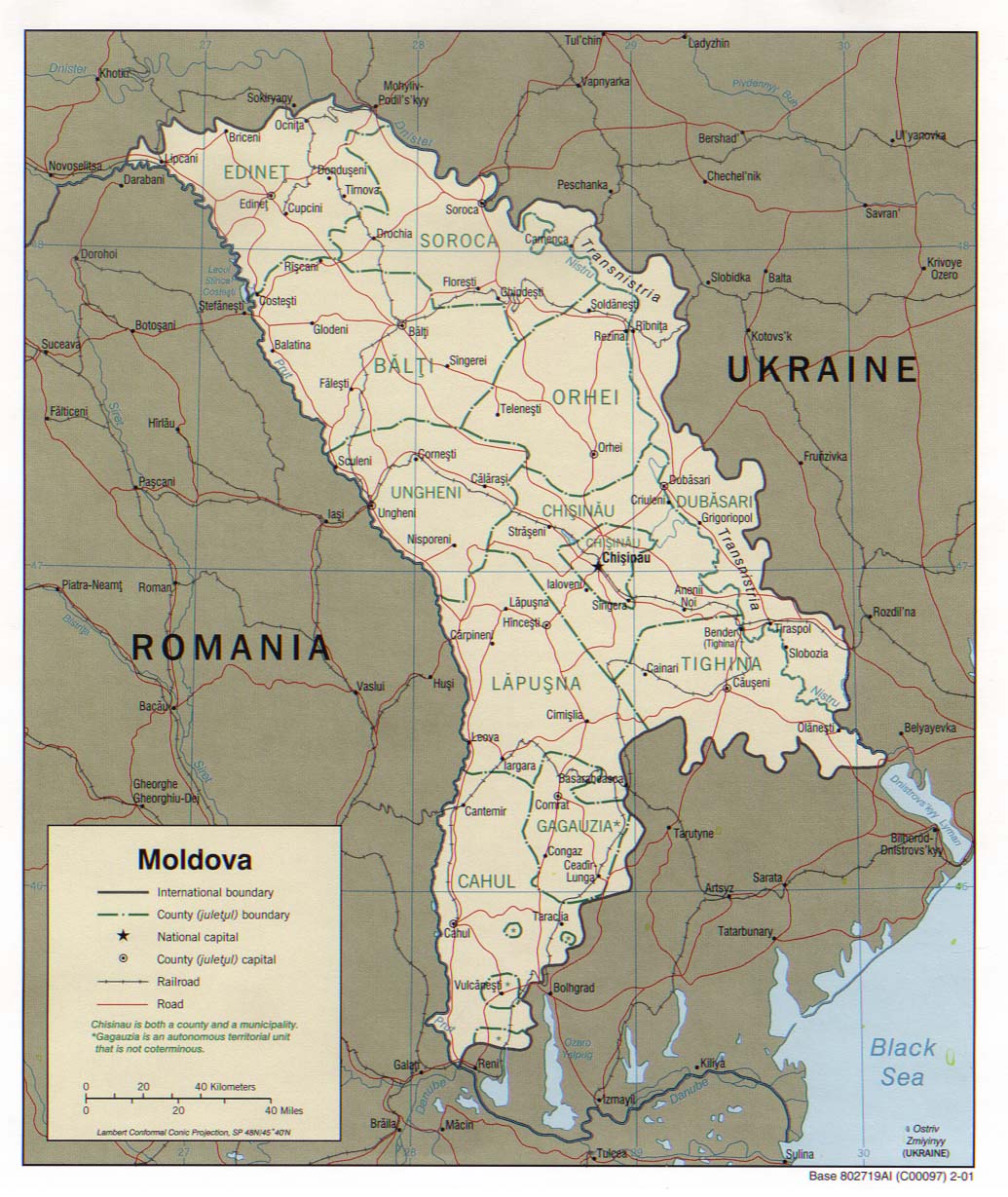 Moldova Map Romaina Ukraine