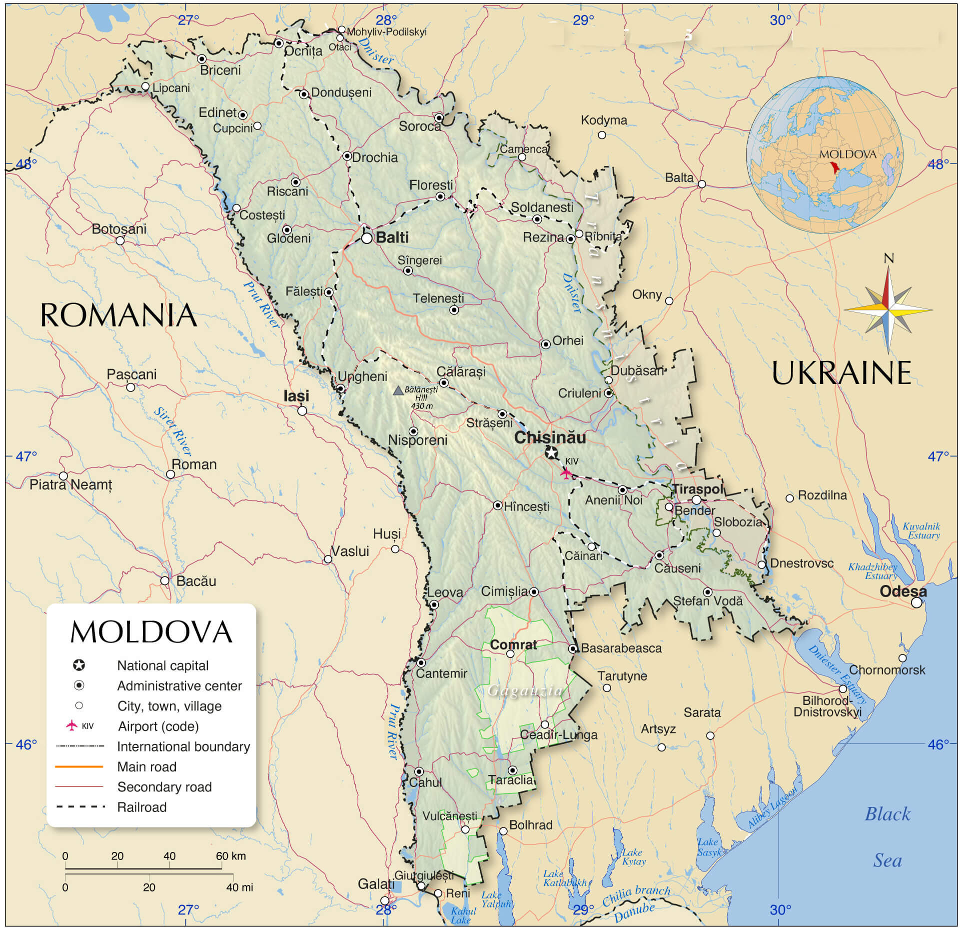 Moldova National Border Map