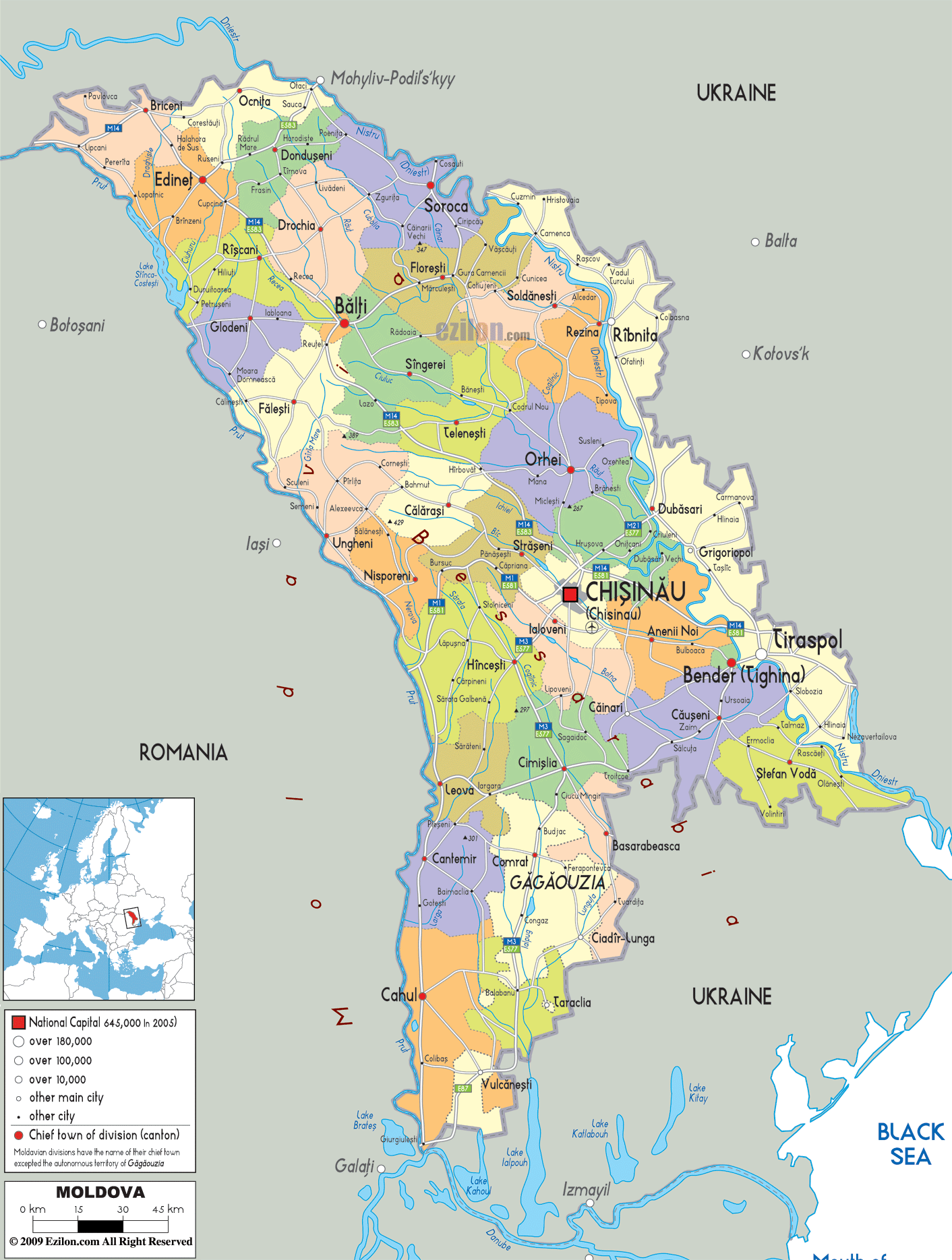 Moldova Political Map