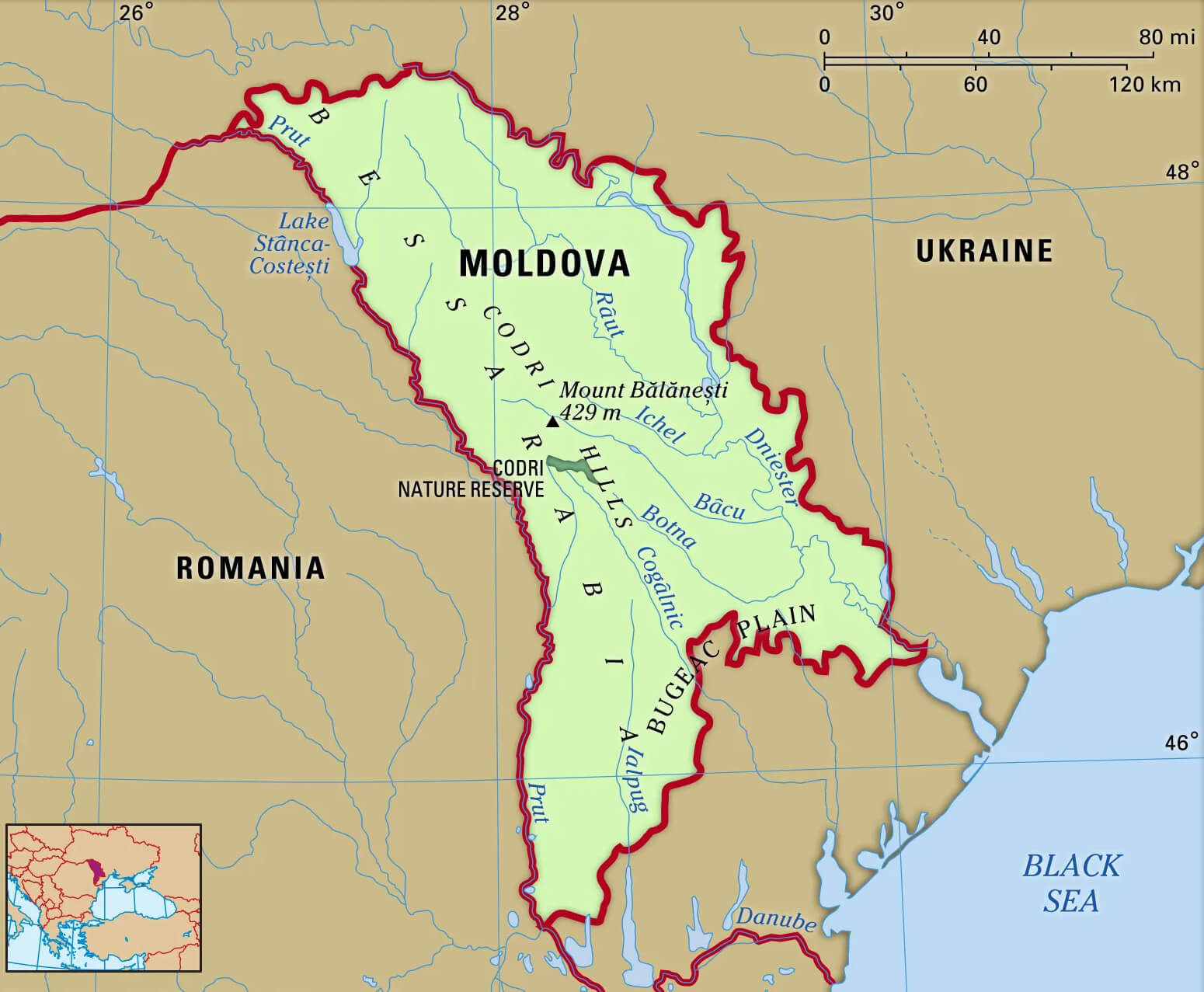 Moldova Rivers Map