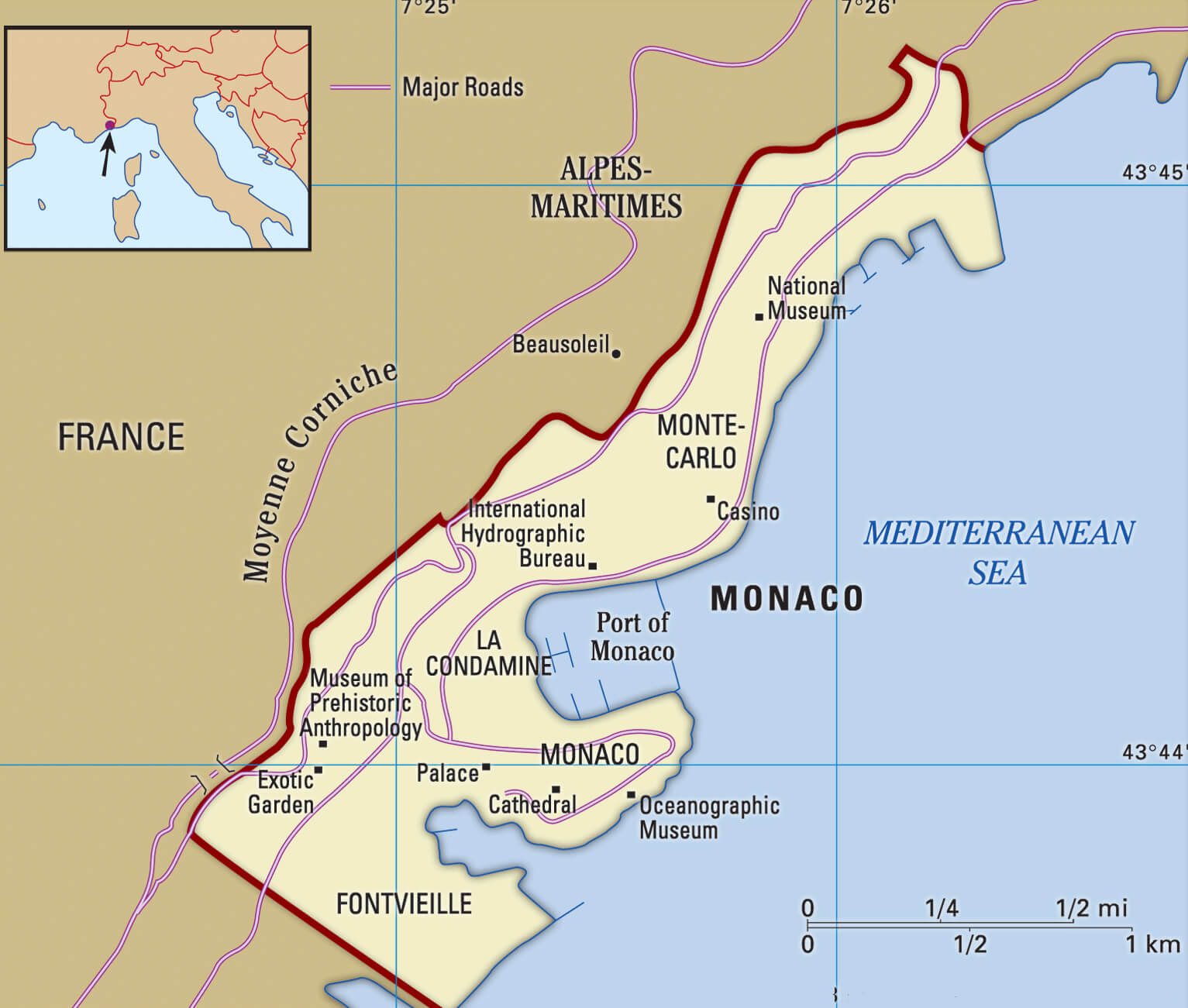 Monaco Monte Carlo Map