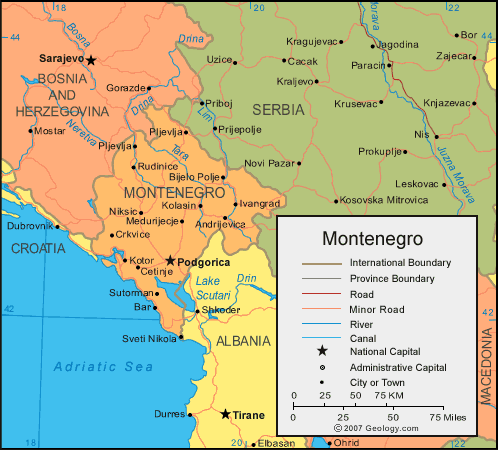 Map of Montenegro