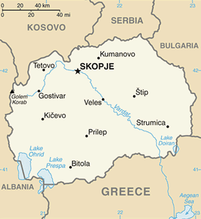 Macedonia Cities Map