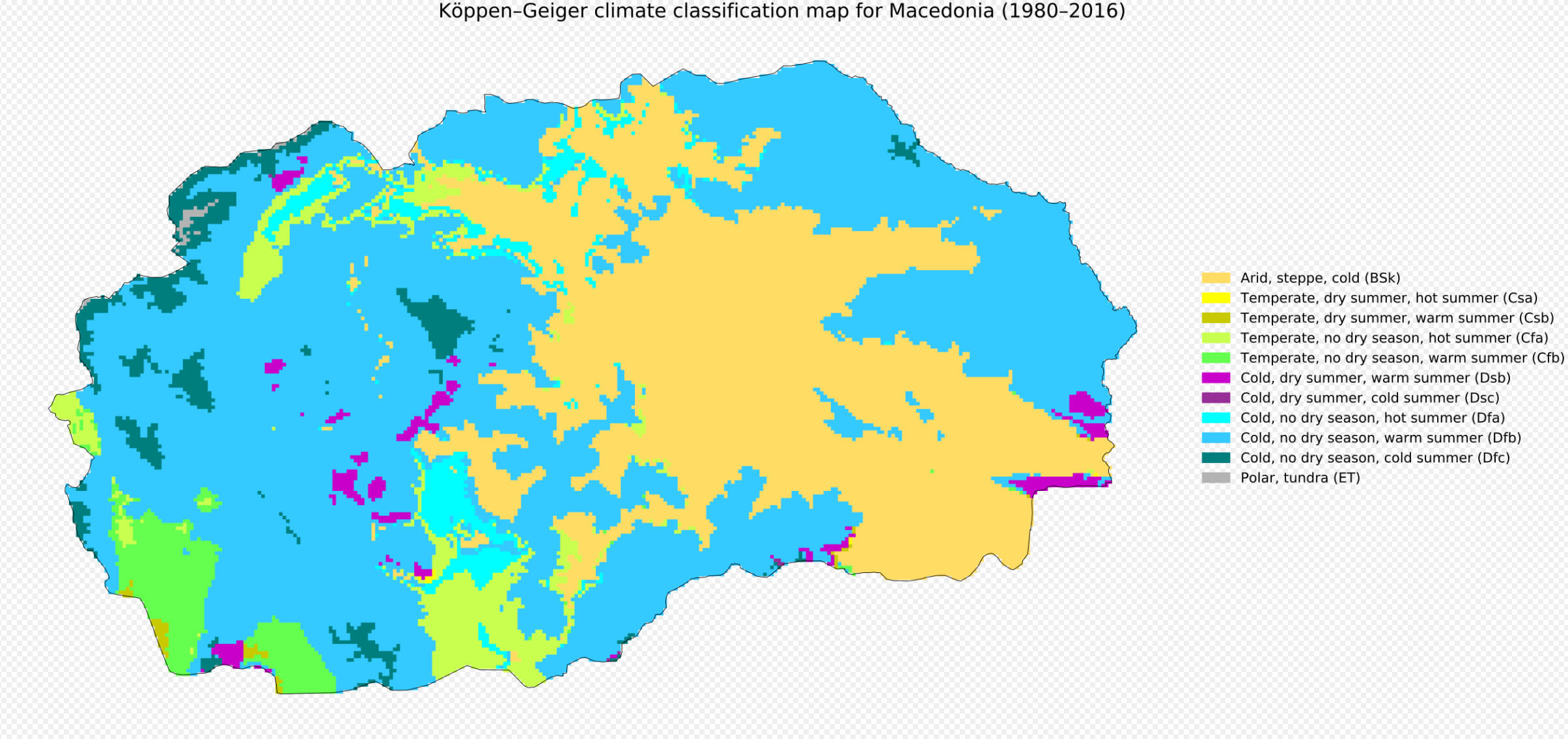 Macedonia Climate Map