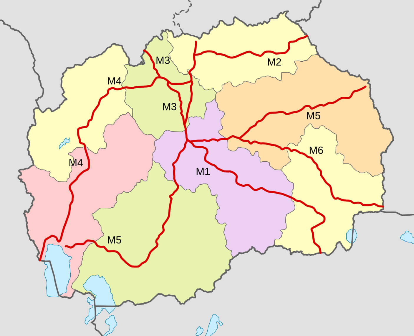 Macedonia Highways Map