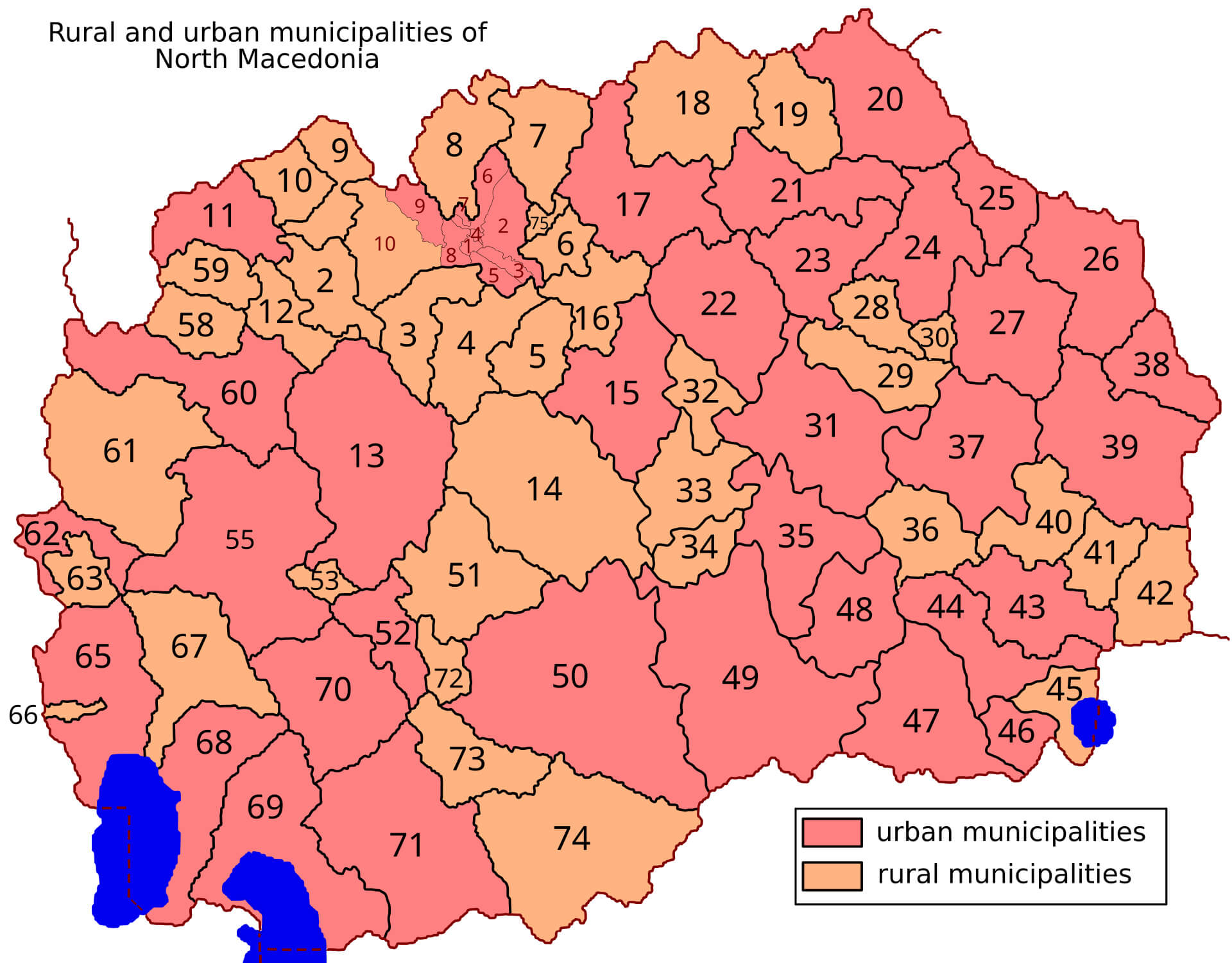 North Macedonia Municipalities Map