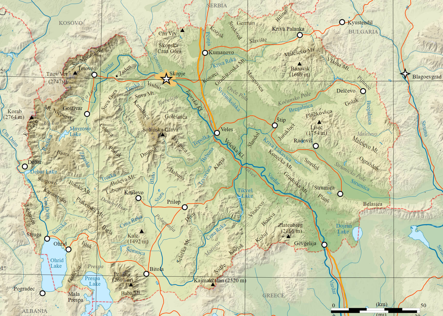 North Macedonia Satellite Map