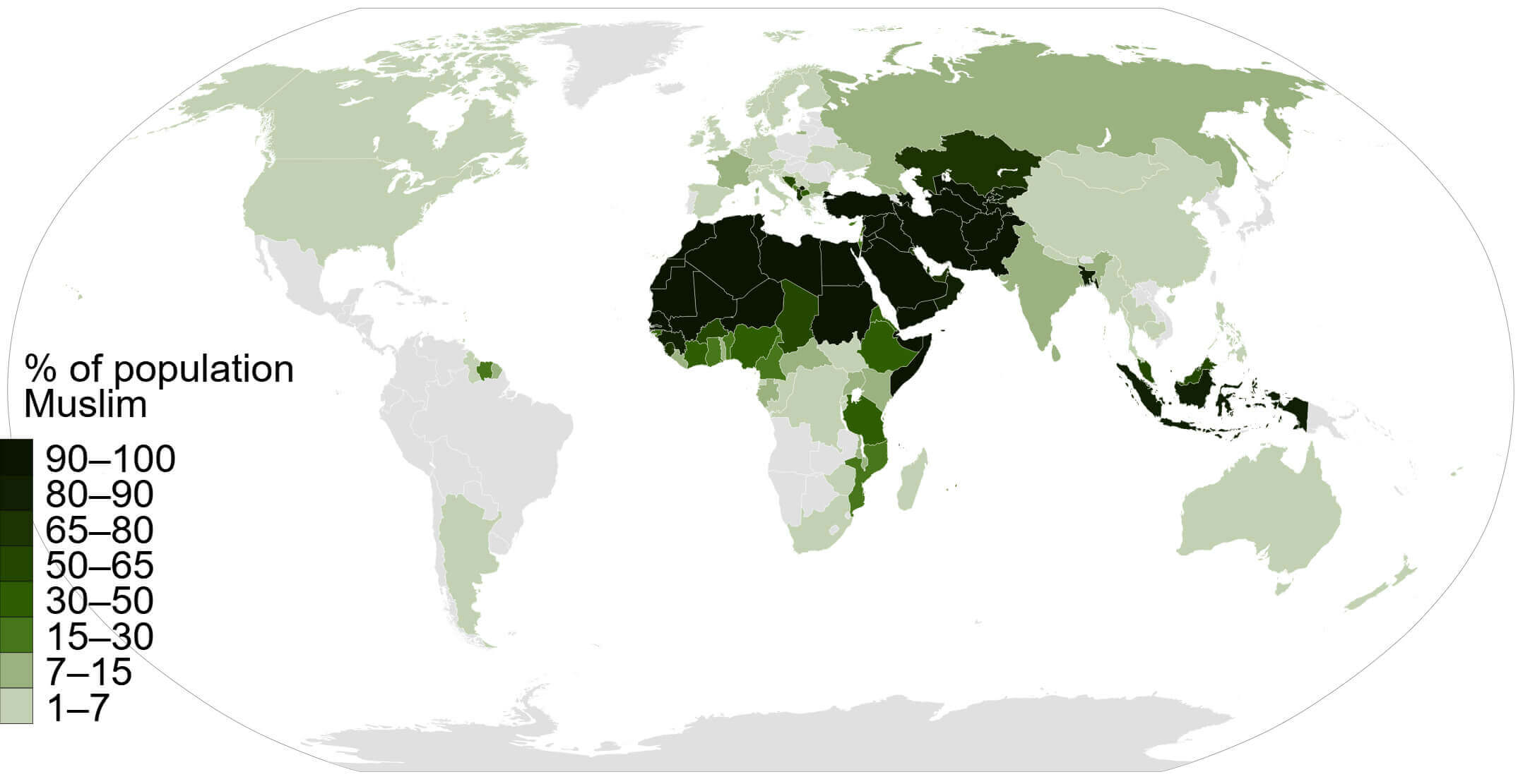 Europe Muslim population map in the World