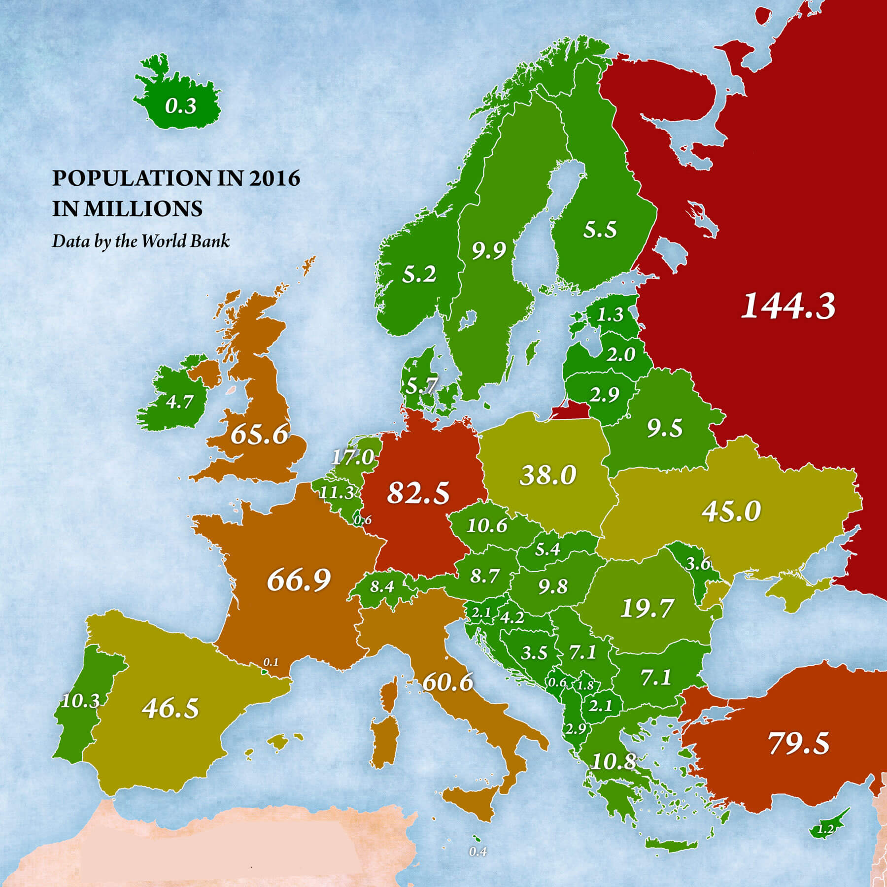 Europe Population Map (2016)