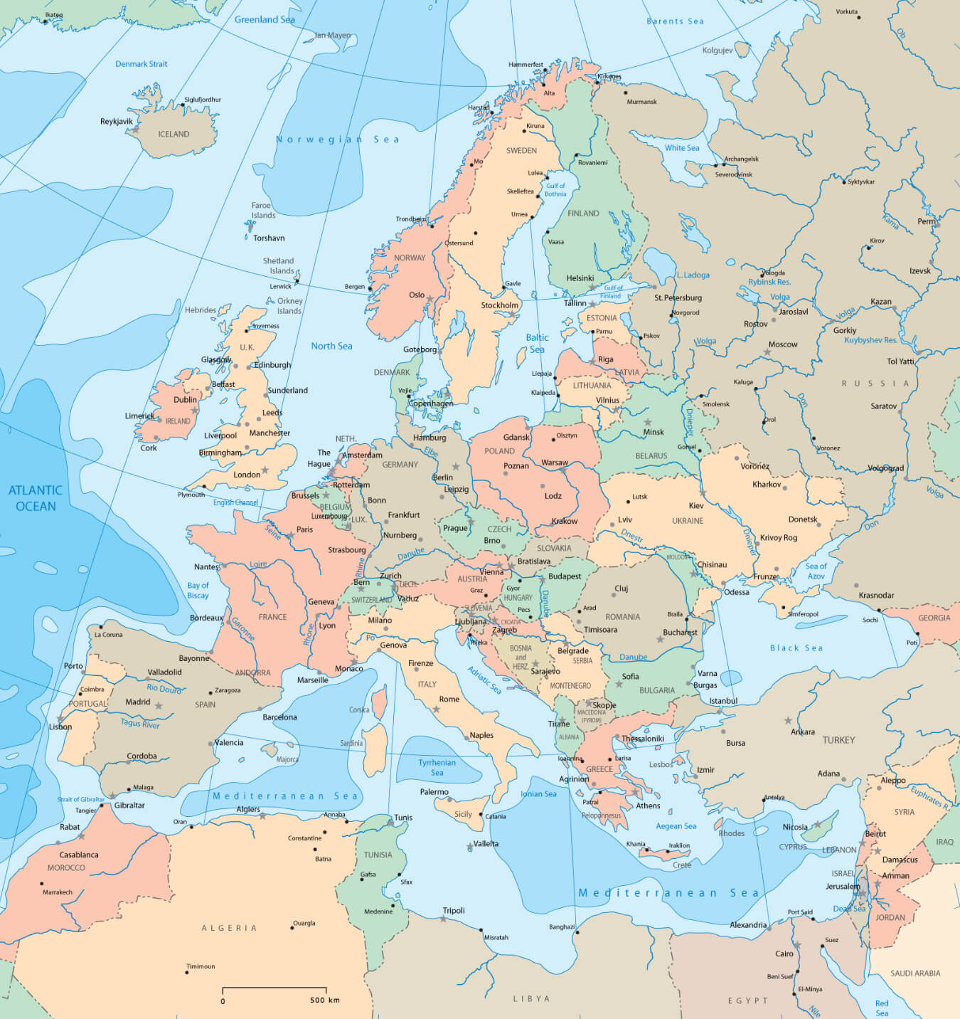 Europe rivers road map