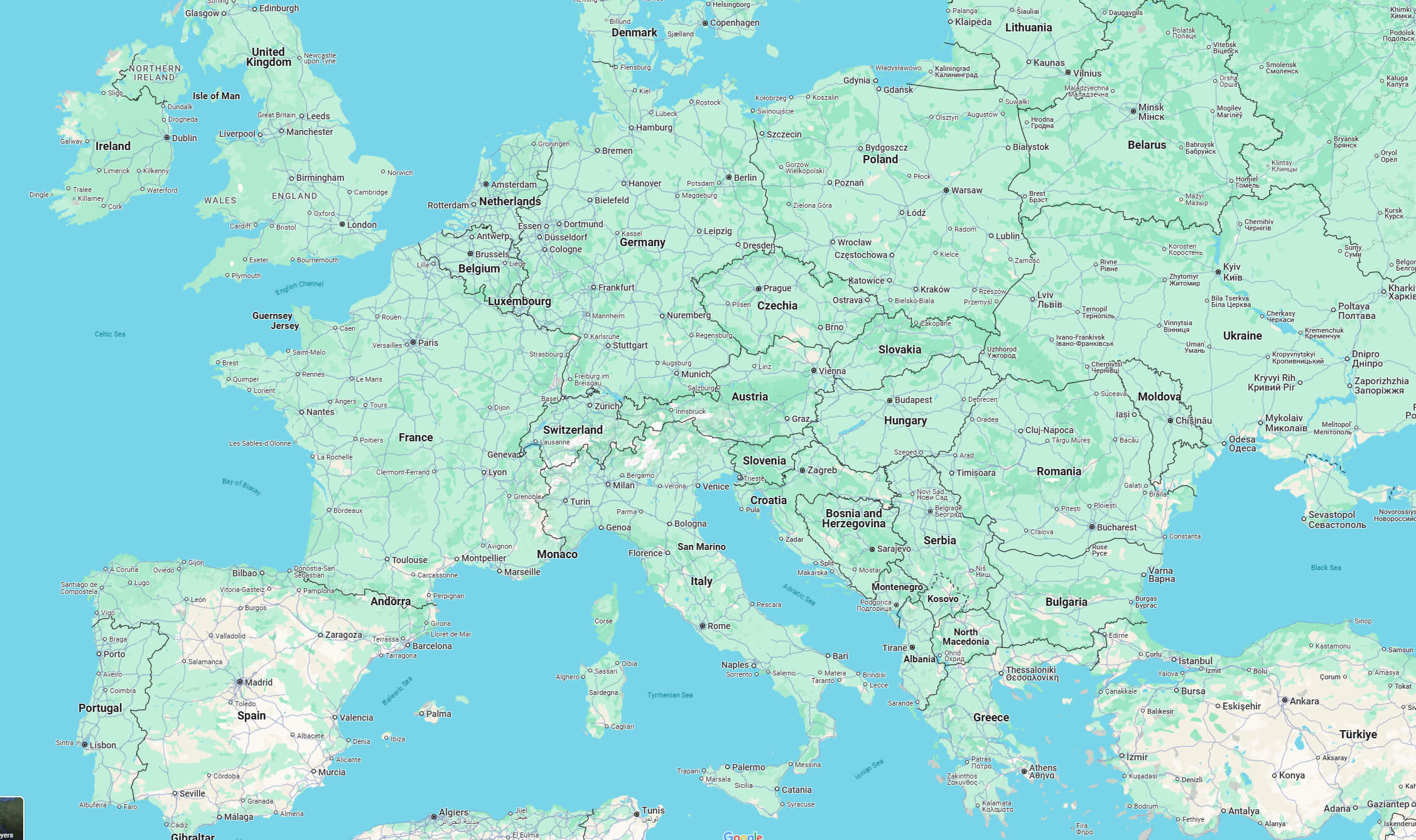 Europe’s Detailed Routes and Connections Map