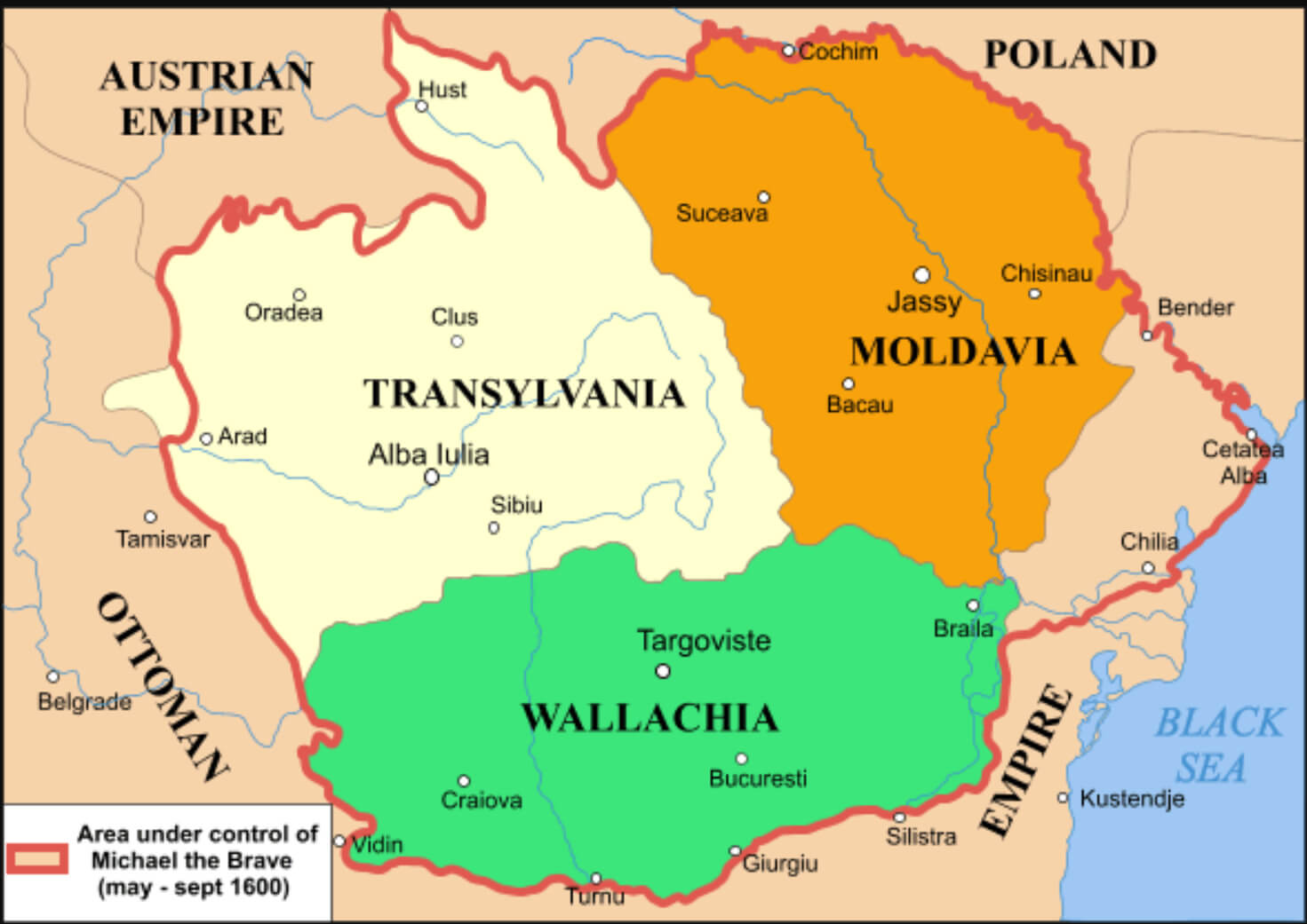 Romania Moldavia Transylvania and Wallachia Map