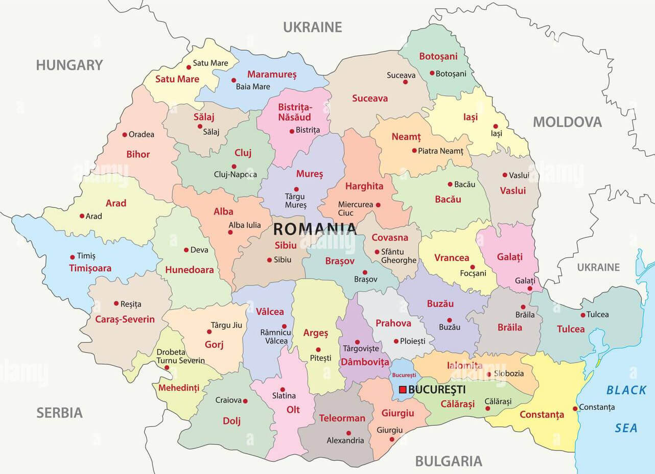 Romania Regions Map