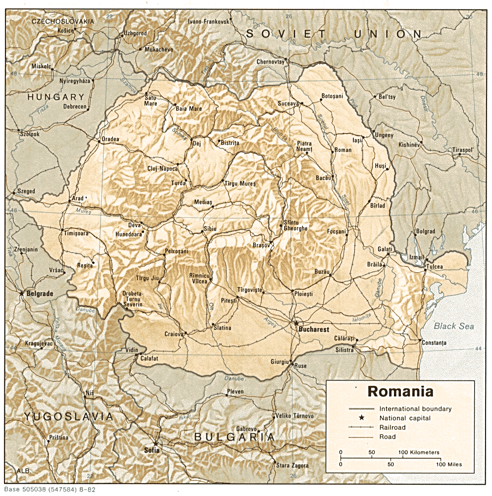 Romania Relief Map