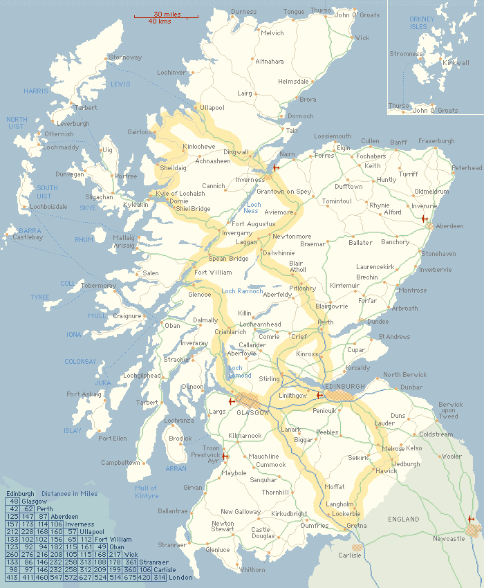 Scotland Cities Map