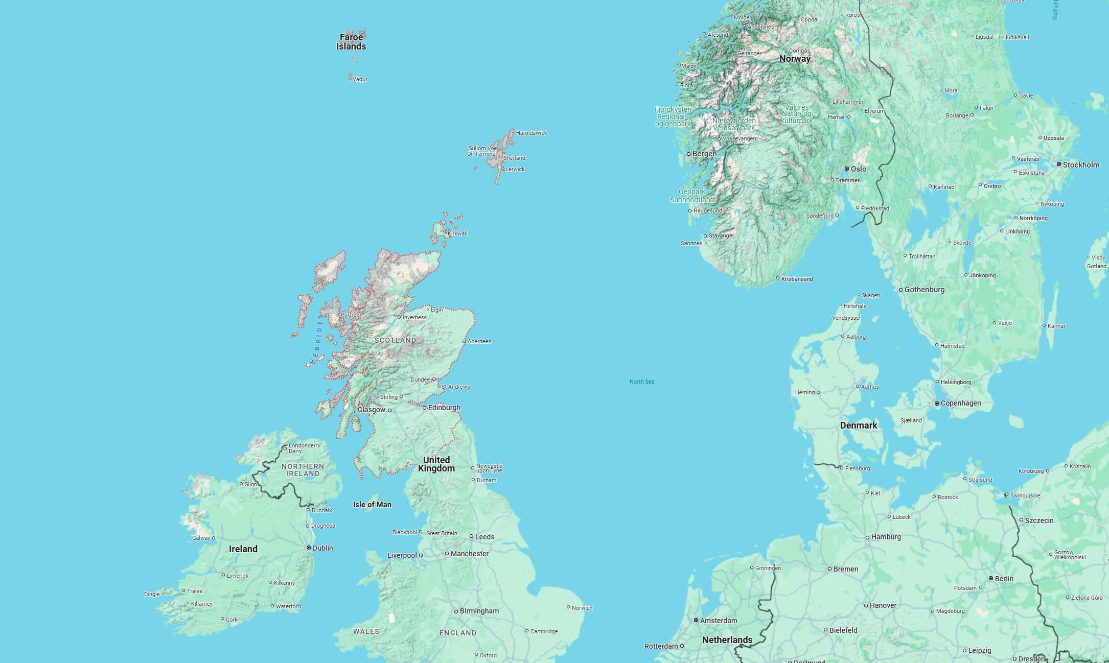 Scotland terrain map